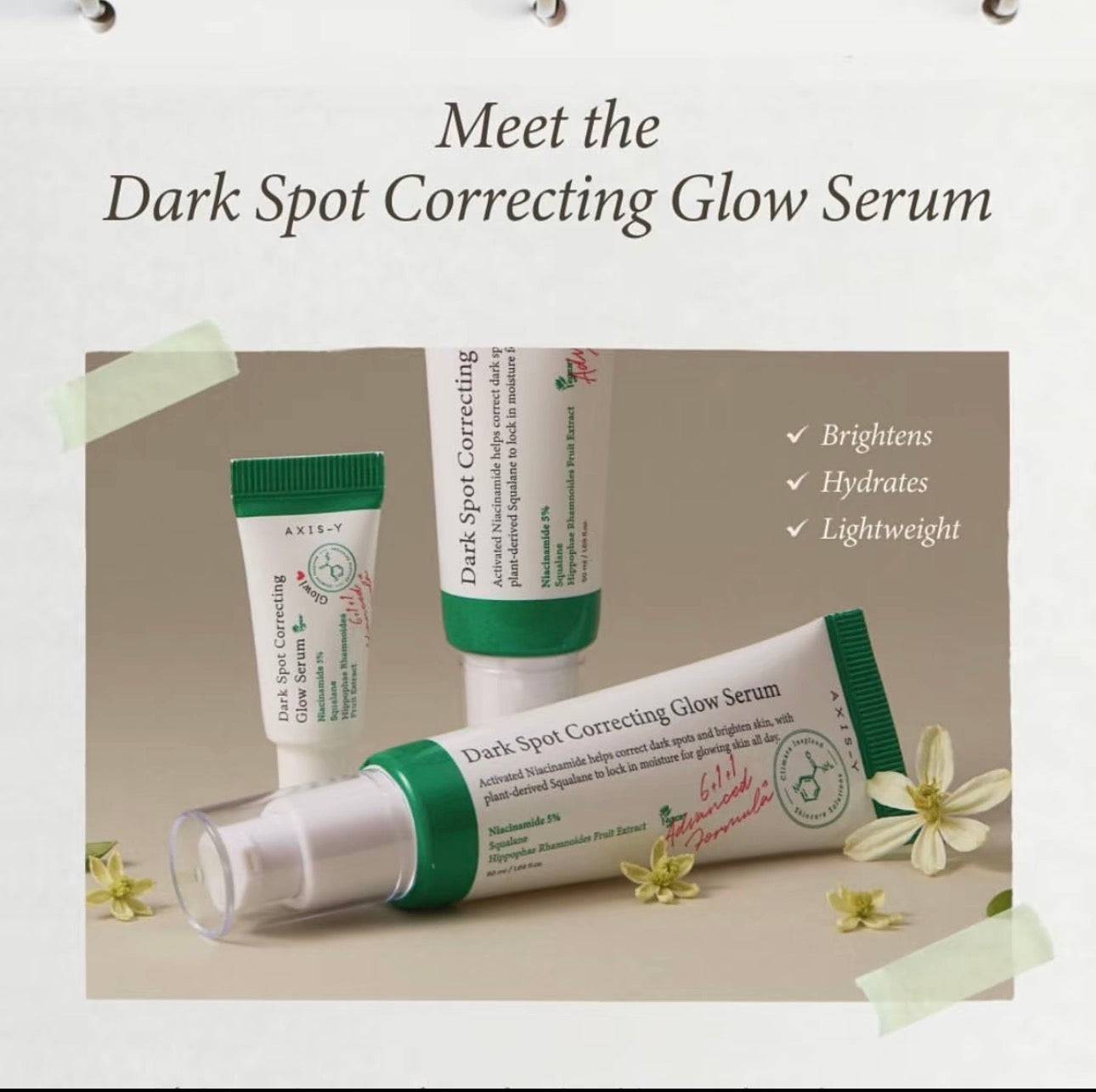 AXIS - Y Dark Spot Correcting Glow Serum 50ML - Sérum correcteur anti-taches & éclat – Peau plus lumineuse et uniforme