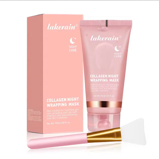 Masque de Nuit au Collagène Lakerain – Lisse la Peau, Élasticité & Hydratation Profonde pour un Teint Lumineux